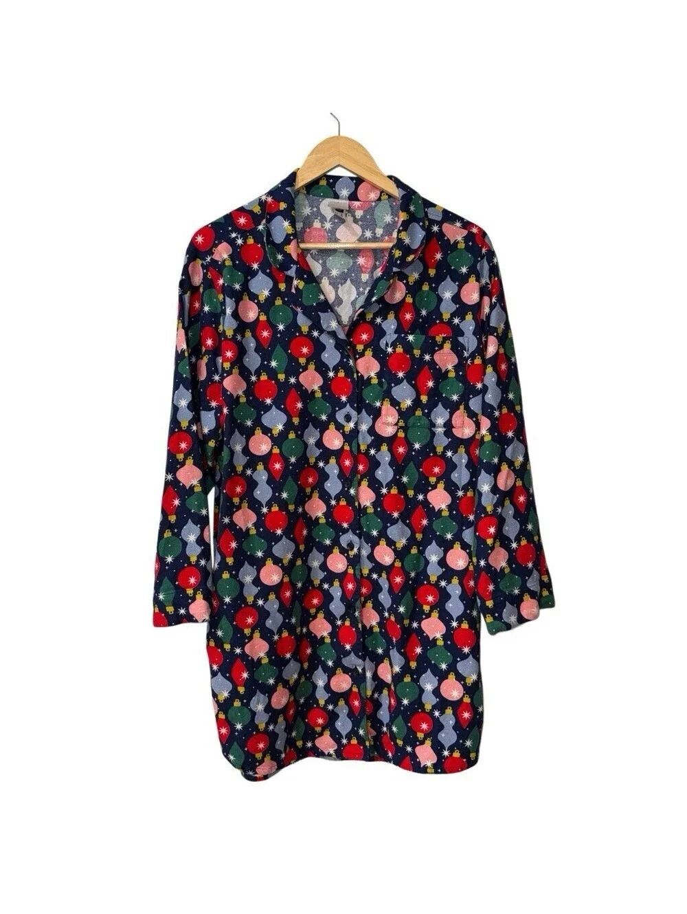 Hanna Andersson Women's Holiday Flannel Nightshirt Size Large